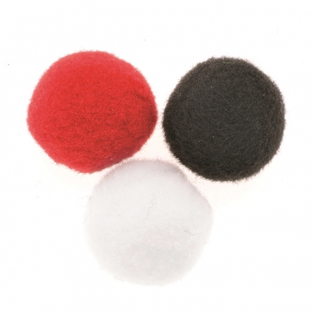 Pompons Mix rot/weiss/schwarz