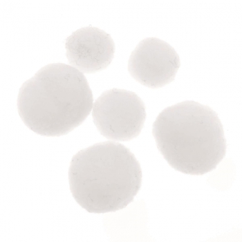 Pompon 15/20mm weiss