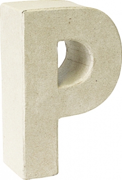 Pappmaché 3D Buchstabe P 17,5x5,5cm