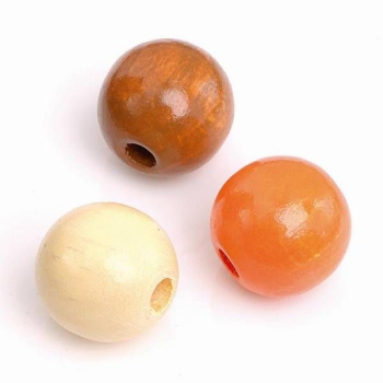 Holzperlen natur-orange mix 12mm