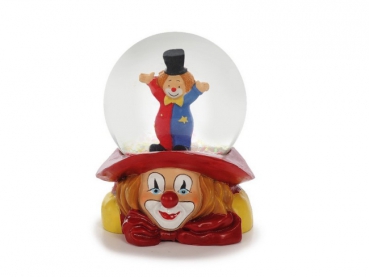 Glitzerkugel Clown aus Poly Ø 7x9cm