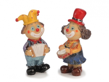 Clown aus Poly mit Musikinstrumenten 5x5x13cm