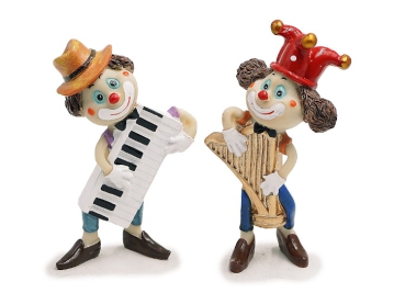 Clown mit Instrumenten aus Poly 7x4x15cm