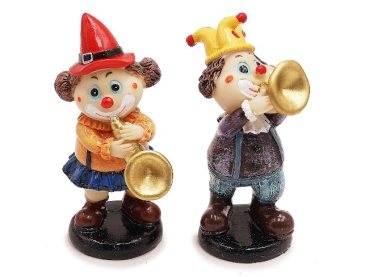 Clown mit Blasinstrument Ø 5,5x14cm