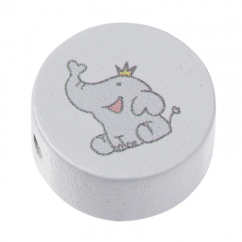 Schnulli-Scheibe Elefant 20x10mm grau