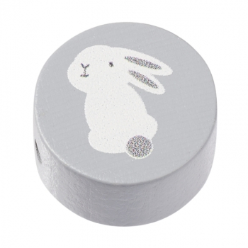 Schnulli-Scheibe Hase 20x10mm grau