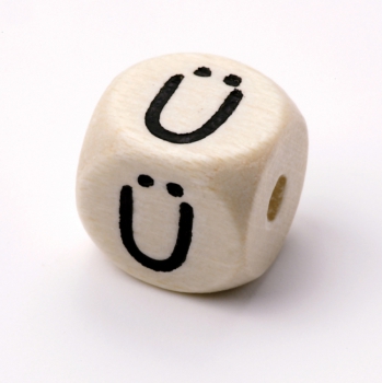 Schnulli-Buchstaben-Würfel 10mm "Ü" natur hell