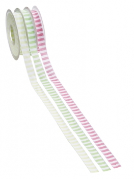 Deko-Band Sylt 15mm limone-weiss