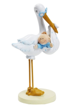 Storch mit BabyBoy 11cm