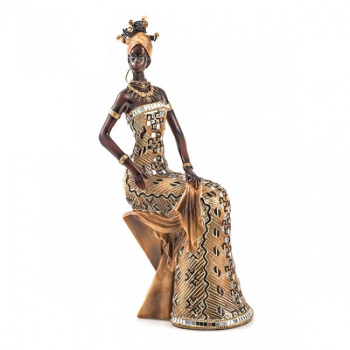 Afrika Figur "Elfa" sitzend 12.5x8.5x33cm