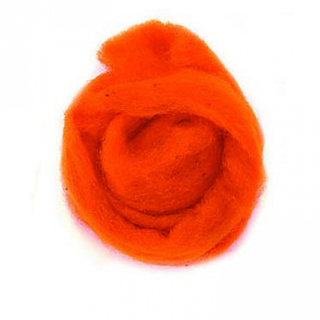 Schafwolle 50g orange 100% natur