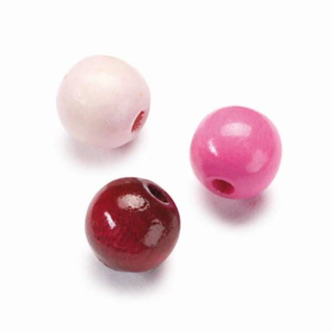 Holzperlen lila-pink mix 12mm