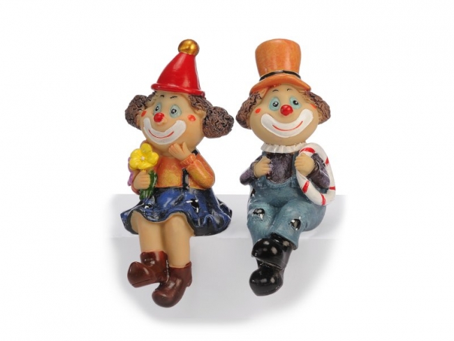 Clown Kantenhocker aus Poly 7x7x16cm