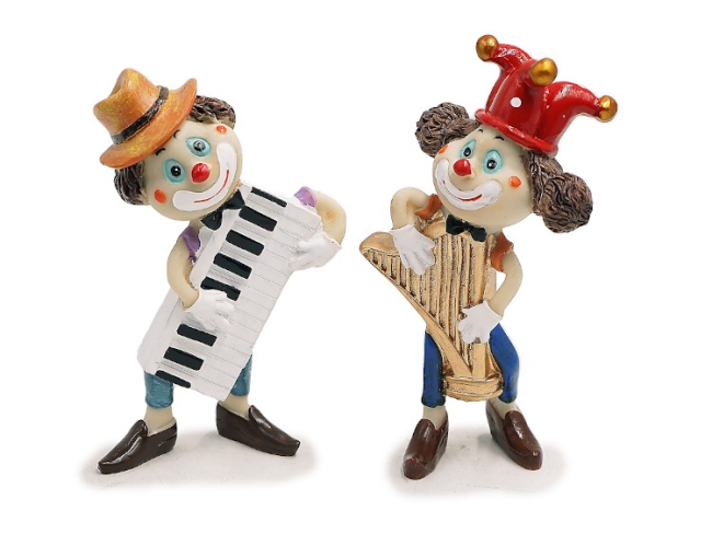 Clown mit Instrumenten aus Poly 7x4x15cm