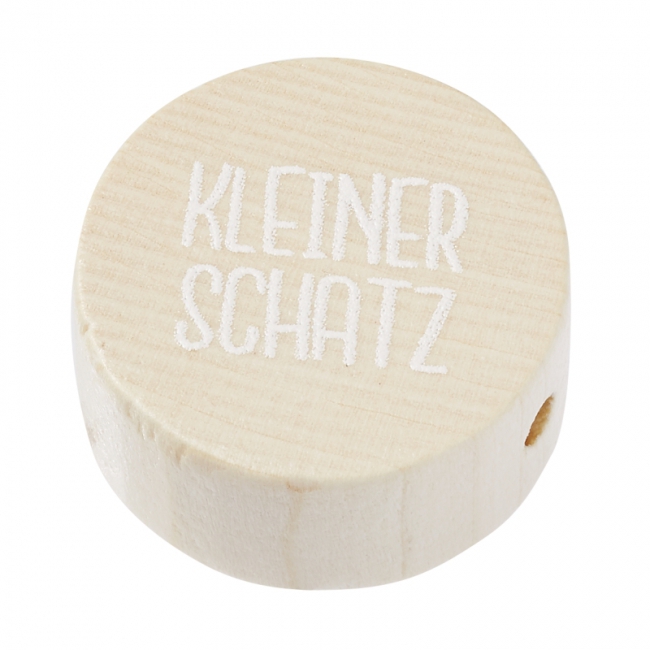 Schnulli-Scheibe Kleiner Schatz 20x10mm natur