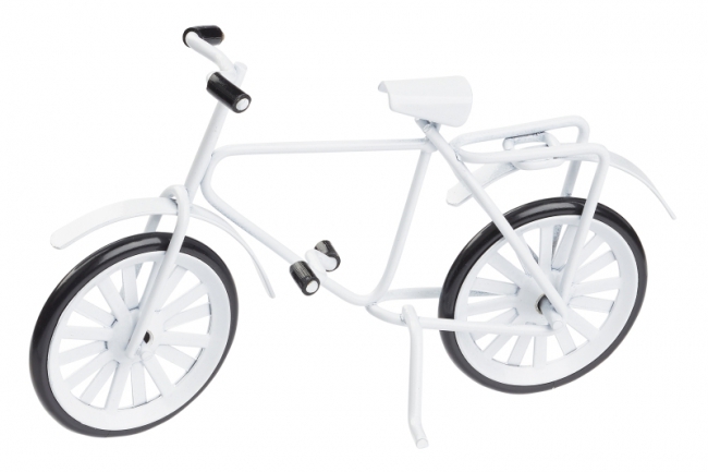 Miniatur-Fahrrad weiss 9,5cm