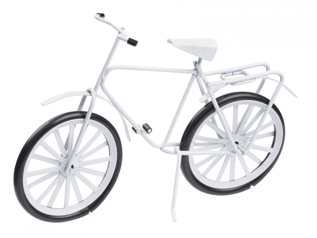 Fahrrad weiss 14x10cm